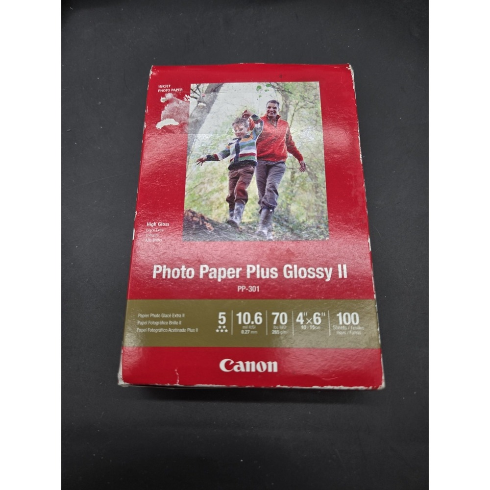 Canon Inkjet Photo Paper Plus Glossy‎ II 4x6” 100 Sheets PP-301